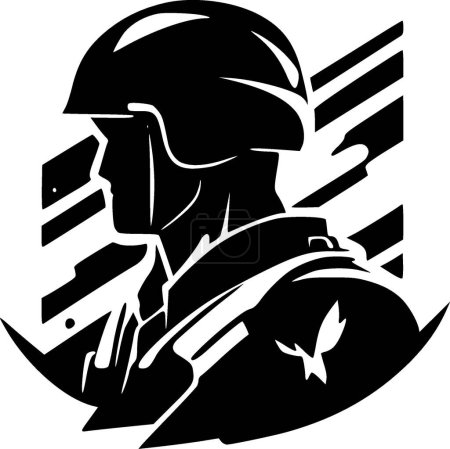 Illustration for Military - minimalist and flat logo - vector illustration - Royalty Free Image