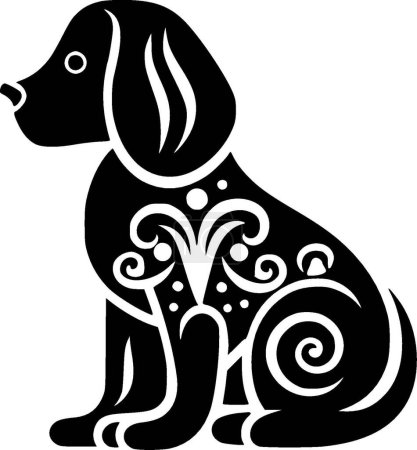 Ilustración de Perro - logo minimalista y plano - ilustración vectorial - Imagen libre de derechos