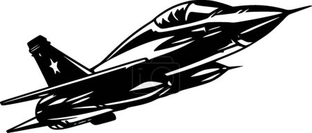 Ilustración de Avión de combate - logotipo vectorial de alta calidad - ilustración vectorial ideal para el gráfico de camisetas - Imagen libre de derechos