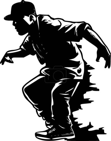 Ilustración de Hip hop - logo minimalista y plano - ilustración vectorial - Imagen libre de derechos