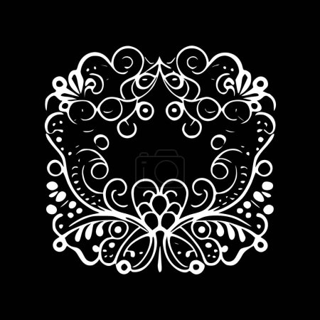 Illustration for Lace - black and white vector illustration - Royalty Free Image