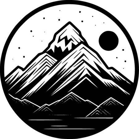 Ilustración de Cordillera - logo minimalista y plano - ilustración vectorial - Imagen libre de derechos