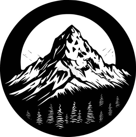 Ilustración de Montañas - logo minimalista y plano - ilustración vectorial - Imagen libre de derechos