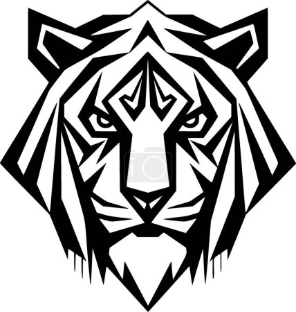 Téléchargez les illustrations : Tigre - silhouette minimaliste et simple - illustration vectorielle - en licence libre de droit