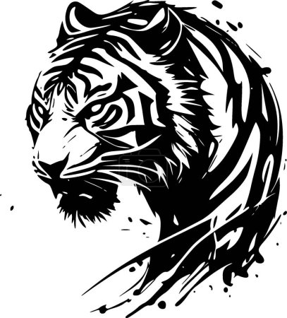 Téléchargez les illustrations : Tigers - silhouette minimaliste et simple - illustration vectorielle - en licence libre de droit