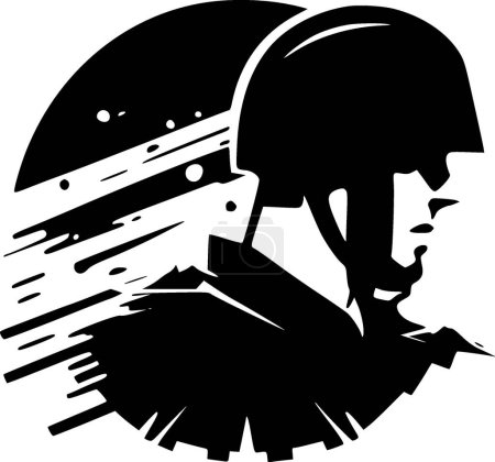 Ilustración de Guerra - logo minimalista y plano - ilustración vectorial - Imagen libre de derechos