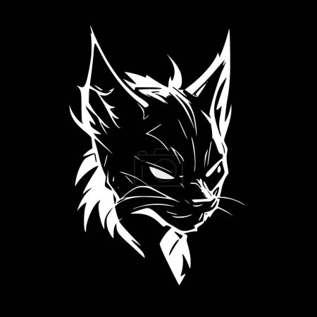 Illustration for Wildcat - black and white isolated icon - vector illustration - Royalty Free Image