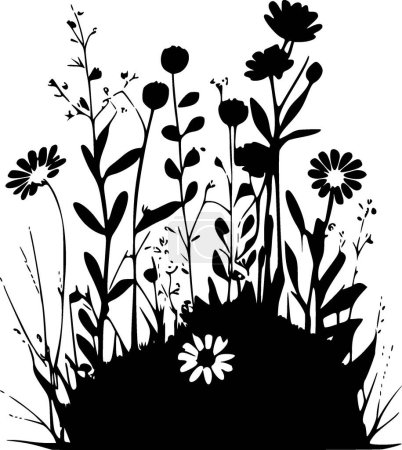 Illustration for Wildflowers - minimalist and simple silhouette - vector illustration - Royalty Free Image