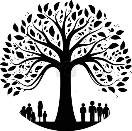 Ilustración de Árbol genealógico - logo minimalista y plano - ilustración vectorial - Imagen libre de derechos