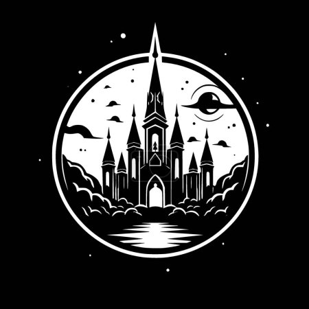 Illustration for Gothic - black and white isolated icon - vector illustration - Royalty Free Image