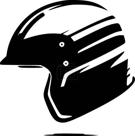 Illustration for Helmet - black and white isolated icon - vector illustration - Royalty Free Image