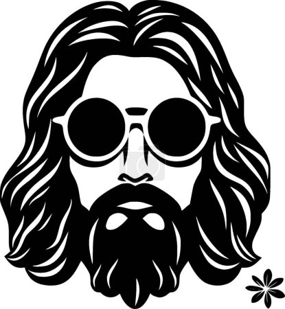 Illustration for Hippie - minimalist and simple silhouette - vector illustration - Royalty Free Image