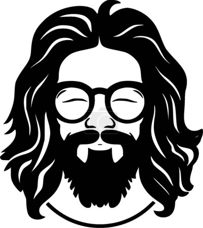 Illustration for Hippy - minimalist and simple silhouette - vector illustration - Royalty Free Image