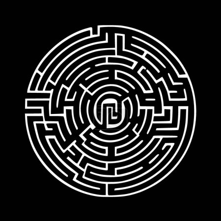 Téléchargez les illustrations : Labyrinthes - logo minimaliste et plat - illustration vectorielle - en licence libre de droit