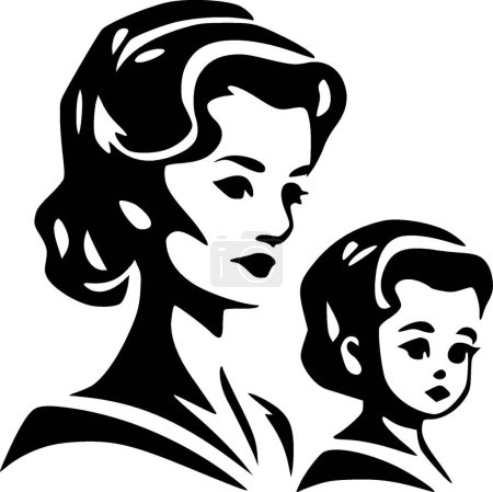 Illustration for Mother - minimalist and simple silhouette - vector illustration - Royalty Free Image