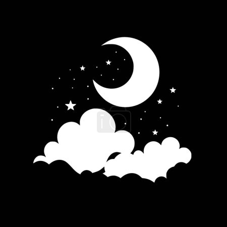 Téléchargez les illustrations : Ciel nocturne - logo vectoriel de haute qualité - illustration vectorielle idéale pour le t-shirt graphique - en licence libre de droit