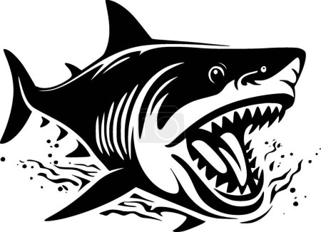 Téléchargez les illustrations : Shark - logo vectoriel de haute qualité - illustration vectorielle idéale pour t-shirt graphique - en licence libre de droit