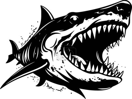 Ilustración de Tiburón - silueta minimalista y simple - ilustración vectorial - Imagen libre de derechos