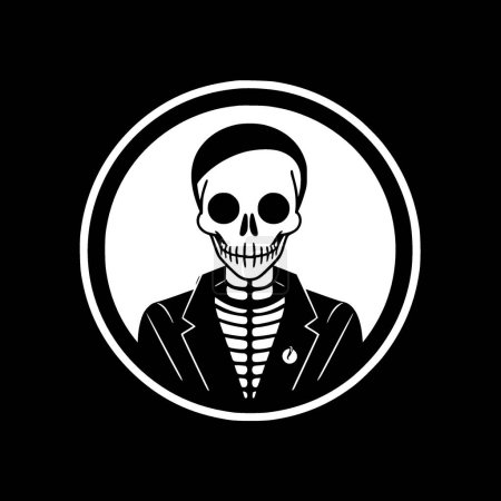 Ilustración de Esqueleto - ilustración vectorial en blanco y negro - Imagen libre de derechos
