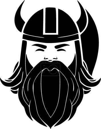 Téléchargez les illustrations : Viking - logo plat et minimaliste - illustration vectorielle - en licence libre de droit