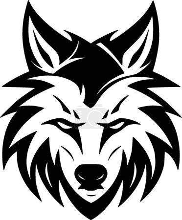Téléchargez les illustrations : Wolf - logo plat et minimaliste - illustration vectorielle - en licence libre de droit