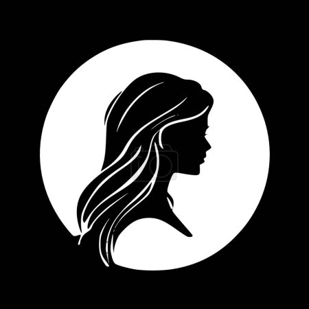Illustration for Woman - minimalist and flat logo - vector illustration - Royalty Free Image