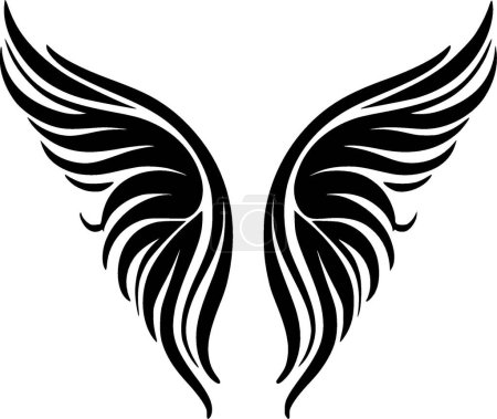 Téléchargez les illustrations : Ailes d'ange - logo minimaliste et plat - illustration vectorielle - en licence libre de droit