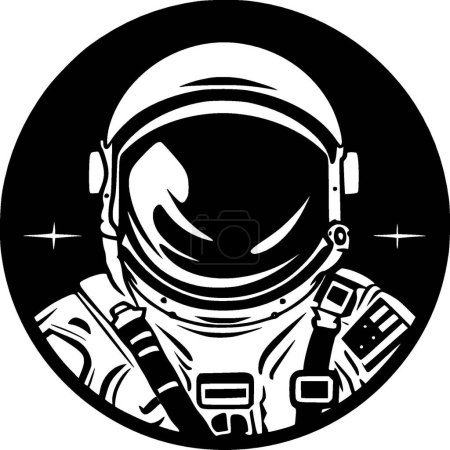 Téléchargez les illustrations : Astronaute - illustration vectorielle en noir et blanc - en licence libre de droit