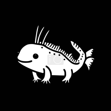 Ilustración de Axolotl - logo minimalista y plano - ilustración vectorial - Imagen libre de derechos