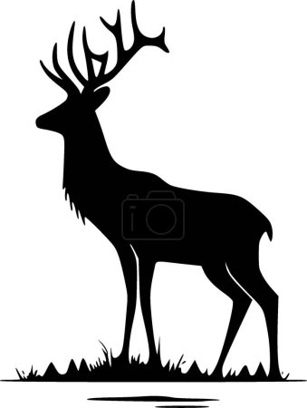 Illustration for Deer - minimalist and simple silhouette - vector illustration - Royalty Free Image