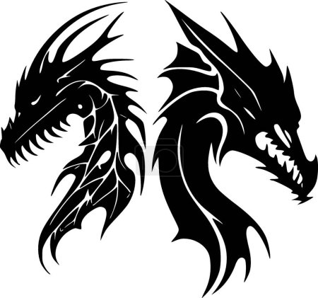 Ilustración de Dragones - logotipo vectorial de alta calidad - ilustración vectorial ideal para el gráfico de camisetas - Imagen libre de derechos