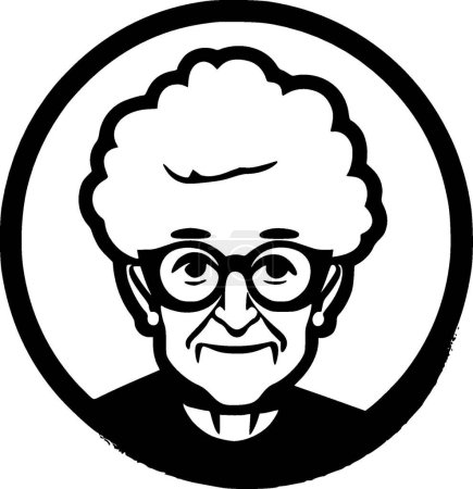 Téléchargez les illustrations : Grand-mère - logo vectoriel de haute qualité - illustration vectorielle idéale pour le t-shirt graphique - en licence libre de droit