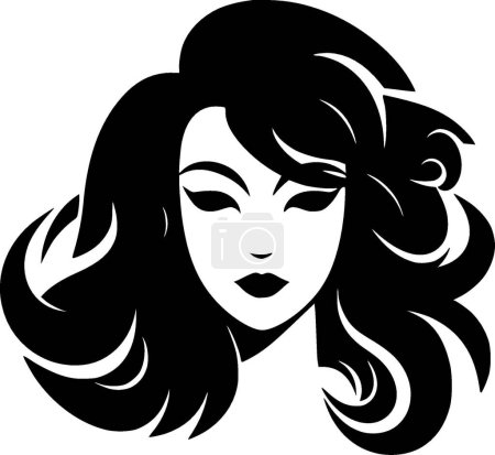 Téléchargez les illustrations : Cheveux - logo vectoriel de haute qualité - illustration vectorielle idéale pour t-shirt graphique - en licence libre de droit