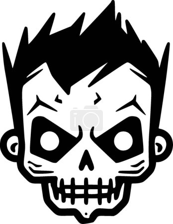 Ilustración de Halloween - icono aislado en blanco y negro - ilustración vectorial - Imagen libre de derechos
