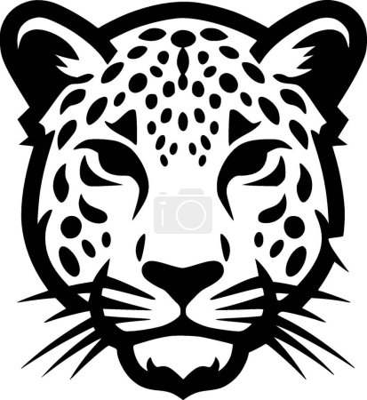 Illustration for Leopard - black and white isolated icon - vector illustration - Royalty Free Image