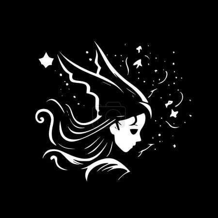 Illustration for Magical - black and white isolated icon - vector illustration - Royalty Free Image