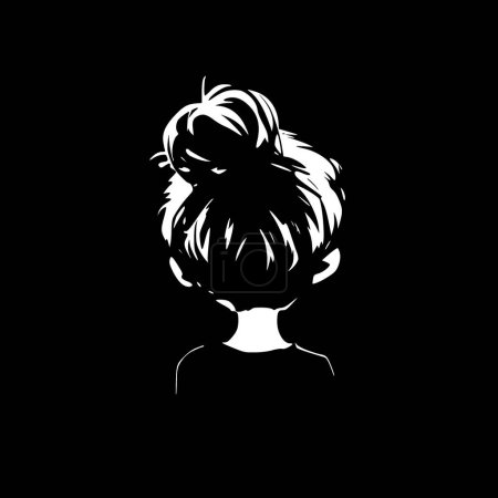 Illustration for Messy bun - high quality vector logo - vector illustration ideal for t-shirt graphic - Royalty Free Image