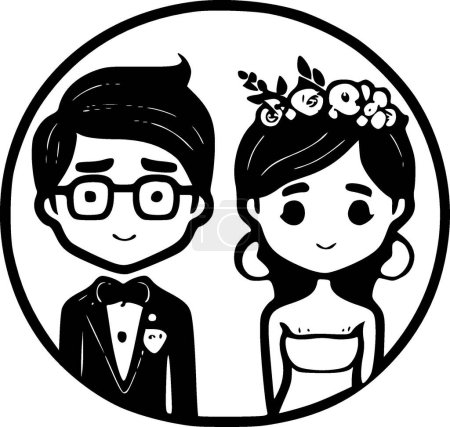 Illustration for Wedding - high quality vector logo - vector illustration ideal for t-shirt graphic - Royalty Free Image