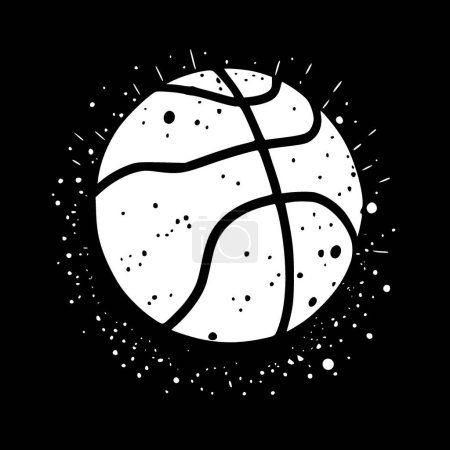 Téléchargez les illustrations : Basketball - logo minimaliste et plat - illustration vectorielle - en licence libre de droit