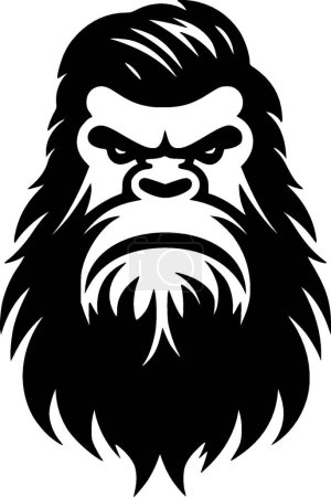 Ilustración de Bigfoot - silueta minimalista y simple - ilustración vectorial - Imagen libre de derechos