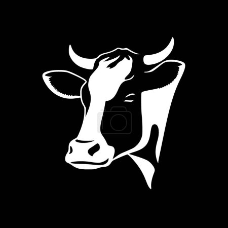 Téléchargez les illustrations : Cuir de vache - icône isolée en noir et blanc - illustration vectorielle - en licence libre de droit