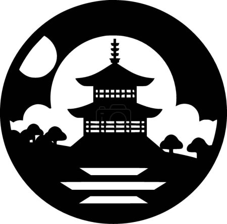 Téléchargez les illustrations : Japon - silhouette minimaliste et simple - illustration vectorielle - en licence libre de droit