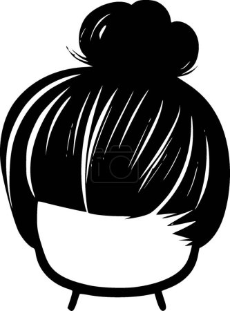 Illustration for Messy bun - high quality vector logo - vector illustration ideal for t-shirt graphic - Royalty Free Image