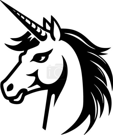 Ilustración de Unicornio - logo minimalista y plano - ilustración vectorial - Imagen libre de derechos