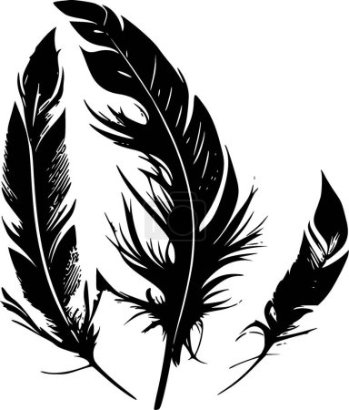 Illustration for Feathers - minimalist and flat logo - vector illustration - Royalty Free Image