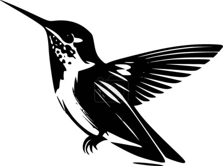 Hummingbird - minimalist and flat logo - vector illustration