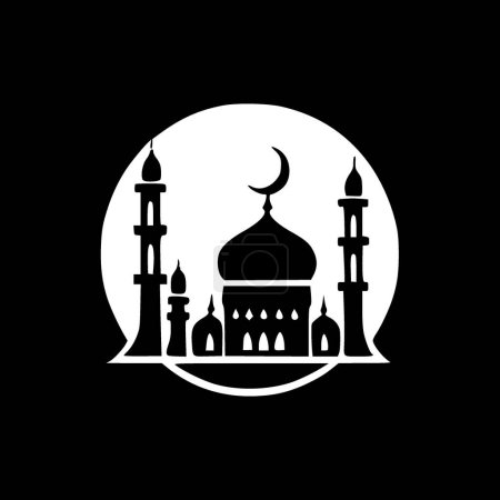Illustration for Islam - black and white isolated icon - vector illustration - Royalty Free Image