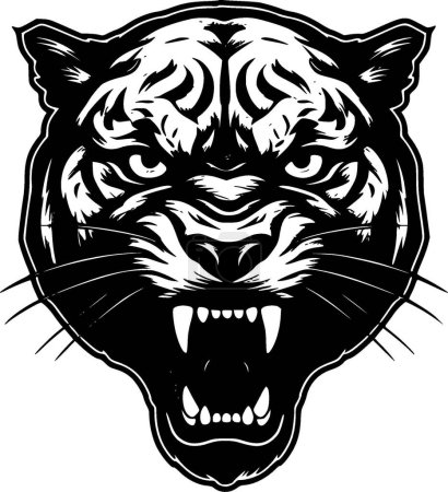 Illustration for Panther - black and white vector illustration - Royalty Free Image