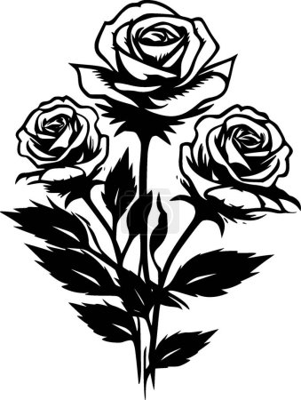 Ilustración de Rosas - logo minimalista y plano - ilustración vectorial - Imagen libre de derechos