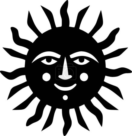 Ilustración de Sol - silueta minimalista y simple - ilustración vectorial - Imagen libre de derechos